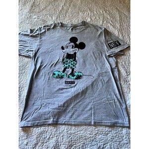 Disney Mickey Mouse NEFF Gray T-Shirt Large EUC  "TOO MANY PEOPLE GROW UP"
